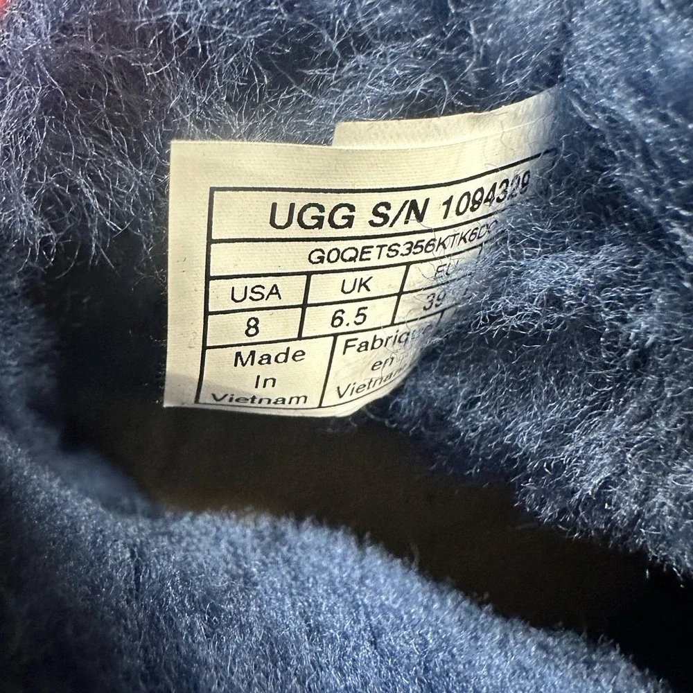 UGG Navy Suede Shearling Boots